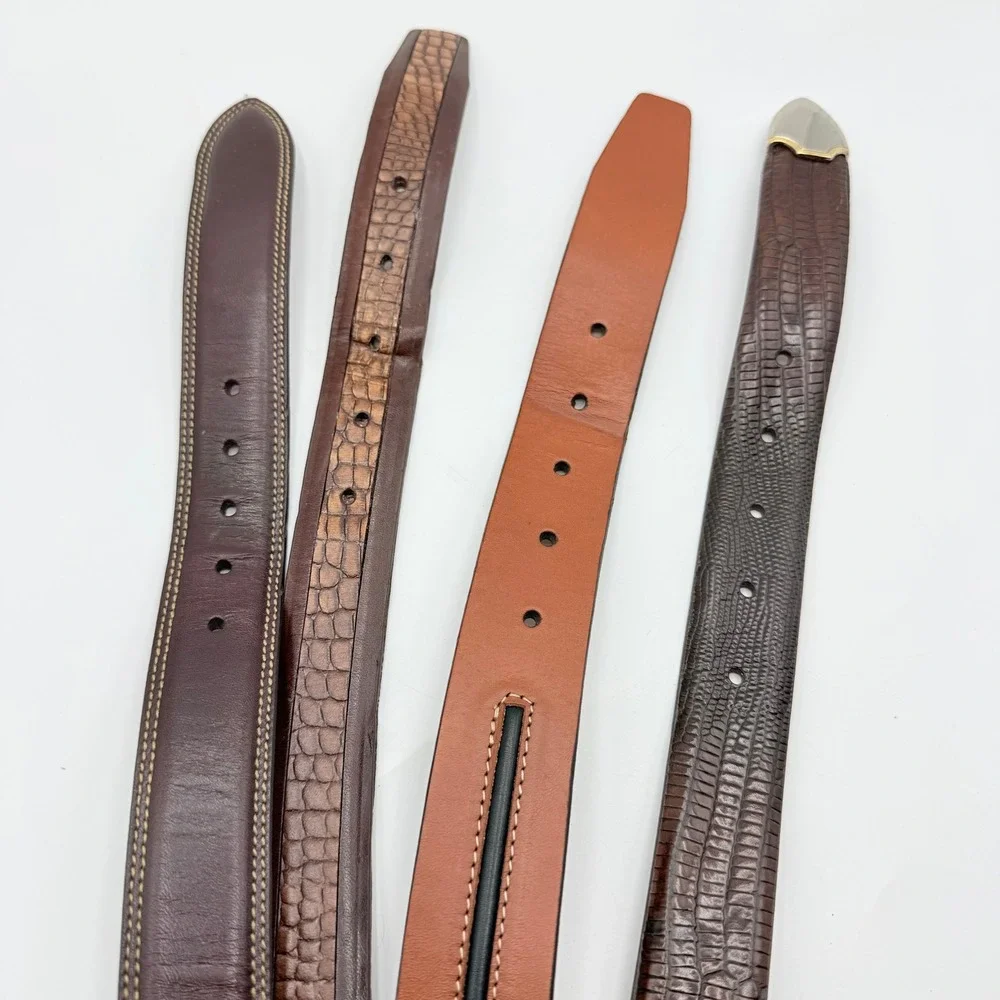 Mens Leather Belt Lot‎ 7pc Jos A Bank Territory Ahead Trafalgar Brown Woven 40